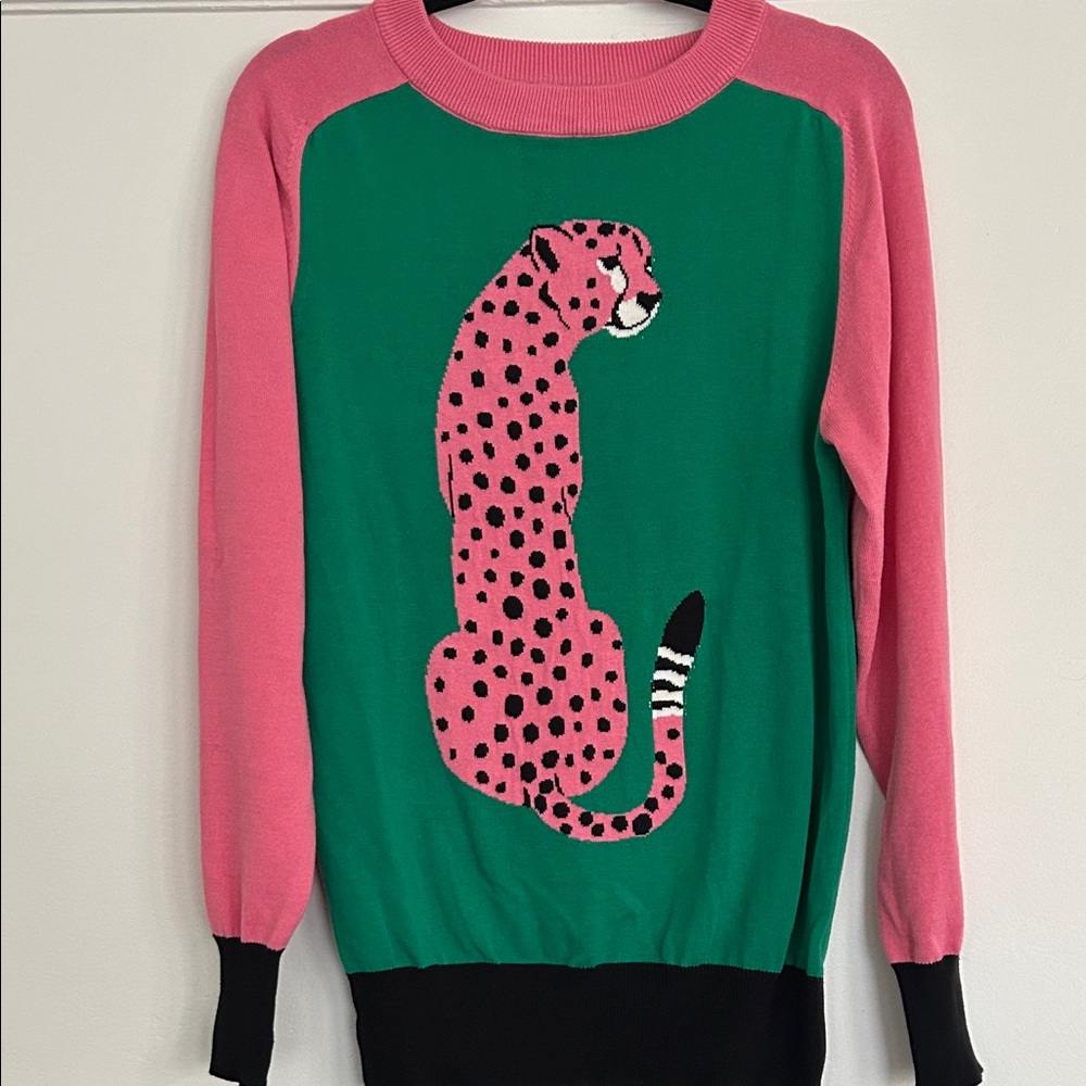 NWT Green and Pink Sweater by OXKNIT